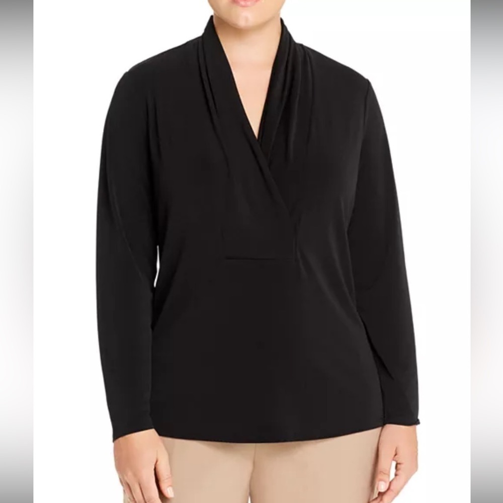 NIC+ZOE Fundamental Shawl-Collar Top - Black XXL